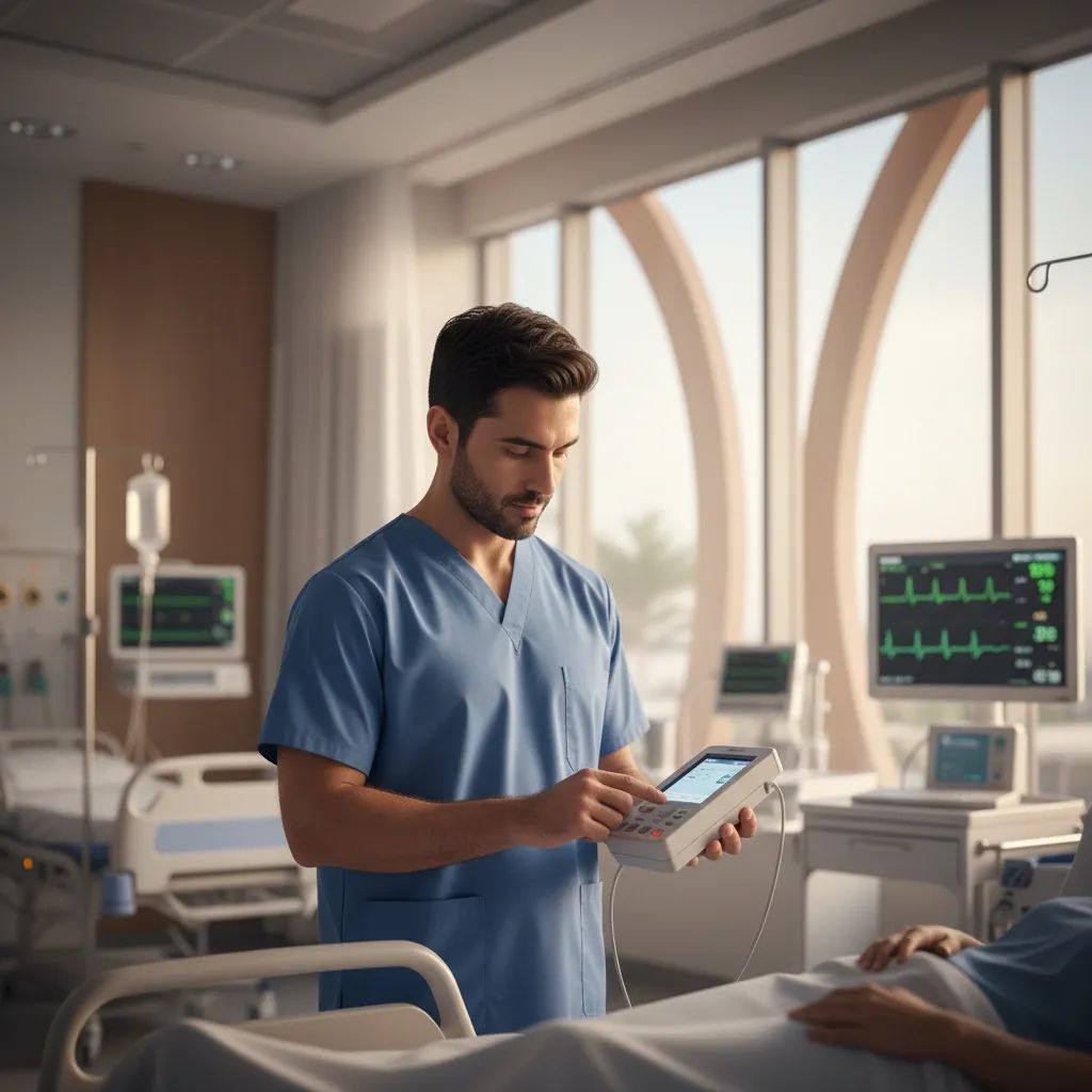 Clinician in Dubai hospital uses portable point-of-care device for rapid sepsis screening