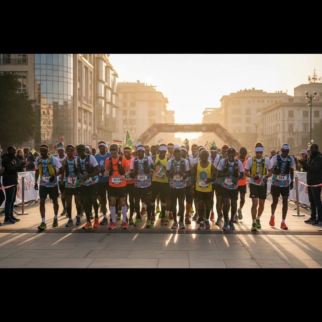 International runners gathered at starting line for Zayed Charity Run in Addis Ababa